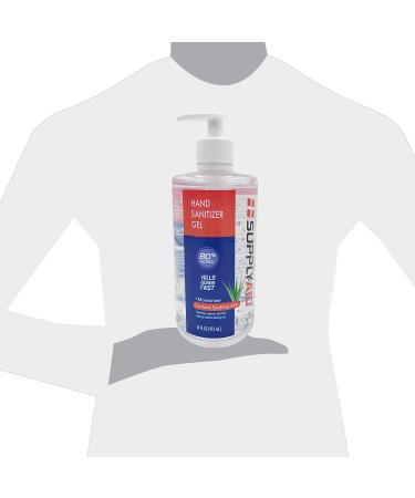 SupplyAID 80% Alcohol Hand Sanitizer Gel with Aloe Vera - 16oz Pack of 2 | FDA Approved - 74035-1051-5 - Buy Online on SooperMarket.com
