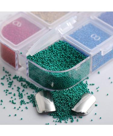 Hisenlee Nail Caviar Beads Set - 12 Colors Micro Balls & Crystals for Nail Art Decorations - Buy Online on SooperMarket.com