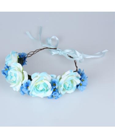 Artificial Hair Bands - Blue Simulation Rose Headband for Party & Wedding Accessories (1 Piece) - Buy Online on SooperMarket.com
