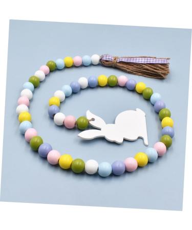 LIFKICH Fringe Decor Ornament Beaded Garland with Tassel Easter Farmhouse Bead Garland Hanging Door Bead Garland Tassel Garland Bead Easter Beaded Garland Wood Rabbit Rope - Buy Online on SooperMarket.com