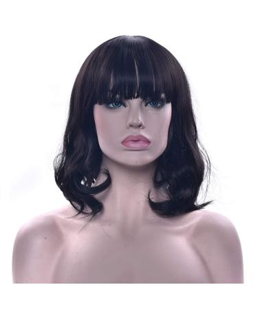 LFMDJF 10 Colors Short Curly Synthetic Hair Pink Wigs High Temperature Fiber Black Brown Red Hairpiece Wig for Women 14inches 2312 1B