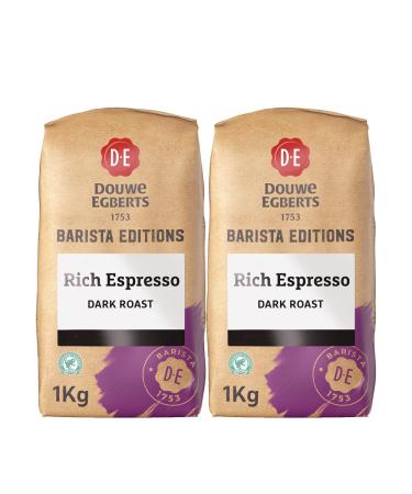 Douwe Egberts Barista Editions Coffee Beans Rich Espresso Dark Roast 1kg x 2 Bags of 100% Arabica Whole Bean Coffee