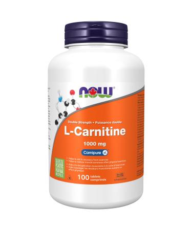 NOW - L-Carnitine Double Strength 1000mg 100 Tablets Nutritional Supplement