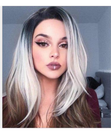 BGHJUE AFRICAN WIG White Gradient Short Hair Lace Front Human Hair Wigs for Black Women Pre Plucked Hairline Lace Front Wig Brazilian Remy Hair