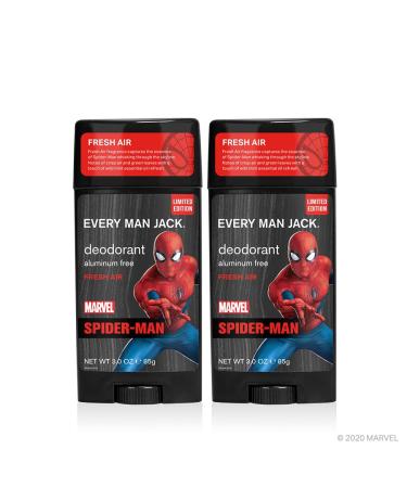 Every Man Jack Deodorant - Marvel Spider-Man | 3-ounce Twin Pack - 2 Sticks Included | Naturally Derived Aluminum Free Parabens-free Phthalate-free Dye-free and Certified Cruelty Free