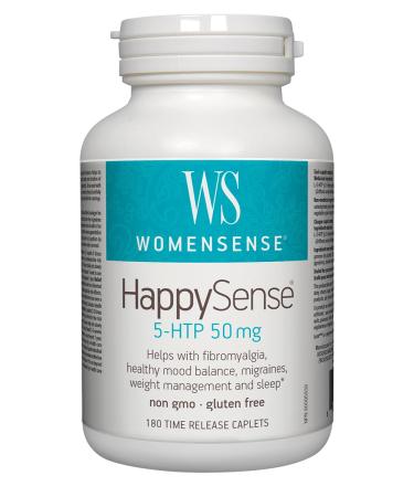 WomenSense HappySense 5-HTP 50mg 180 Time-Release Caplets Helps Promote Healthy Mood Balance