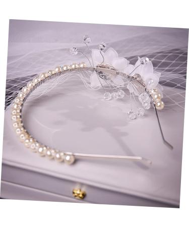 PLAFOPE Pearl Flower Headband Wedding Decor Pearl Headband Decorative Flower Headband Flower Head Band Wedding Hair Accessory Headband Ornament Head Band for Bride Exquisite Hair Band - Buy Online on SooperMarket.com