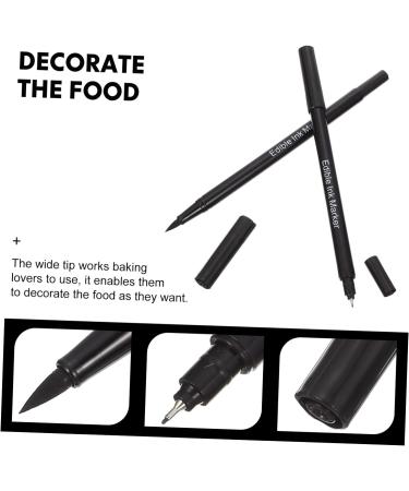 IMIKEYA 2pcs Baking Pen Marker Pen Black Edible Markers for Cookie Decorating Food Grade Markers Macaron Marker Food Grade Pen Cake Pop Marker Pens Signing Pen Bicuspid Plastic - Buy Online on SooperMarket.com