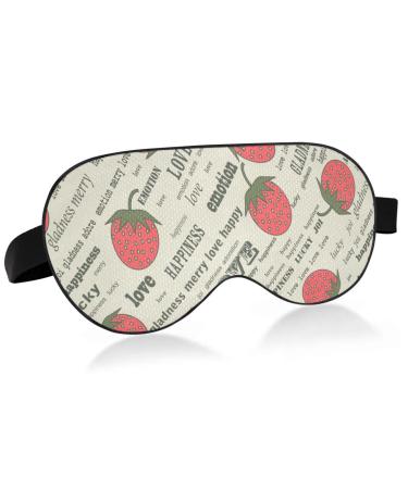 Haskirky Light Blocking Eye Mask Breathable and Adjustable Adult Men and Women Travel on Business Trips Yoga Meditation Light Smooth Comfortable Eye Mask Office Deep Sleep Goodies Retro Strawberry