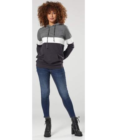 Happy Mama Women's Nursing Hoodie Breastfeeding Maternity - 503p 8 Graphite Melange/White/Grey - Buy Online on SooperMarket.com