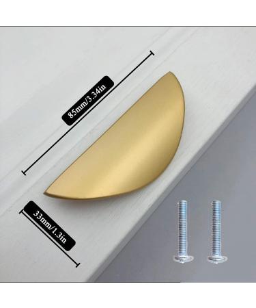 Cupboard Handles Copper Knobs Gold Half Moon Handles Pull Knobs Cupboard Door Handles Pulls Furniture Replace Handles with Screws Drawer Pulls Zinc Alloy Wardrobe Handles 4 Piece 85mm(3.34in) ((Colo 85mm(3.34in) Gold - Buy Online on SooperMarket.com