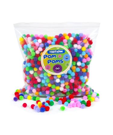 YooThink 1500 Pieces Pompoms for Crafts Small Size 1CM Small pom poms for Crafts Pompoms for DIY Creative Crafts Decorations