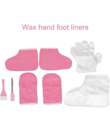 Paraffin Wax Bath Liners Wax Hand Foot Liners Paraffin Pink Flannel Keep Warm Disposable Gloves Wax Mitts Foot Set - Buy Online on SooperMarket.com