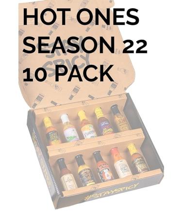 Hot Ones Season 22 Lineup Hot Sauce Challenge Kit - 10-Pack of Unique Natural Ingredients Gift Box for Spice Lovers - Small Batch 5 fl oz Bottles - Buy Online on SooperMarket.com