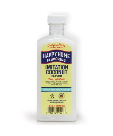 Happy Home Imitation Coconut Flavoring, Non-Alcoholic, Certified Kosher, 7 oz