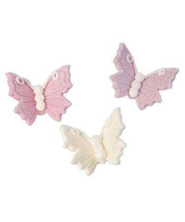 Culpitt Lustred Sugar Butterflies 18 Luxurious Butterfly Cake Decorations Cream Pink Purple Cupcake Toppers | Shimmer Lustre Finish