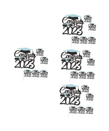 HOMSFOU 24 Pcs Graduation Cake Decorating Graduation Decorations Graduation Cap Cupcake Topper Class a Customs Graduation Party Cake Decorations Phd Cake Picks Ornament Paper Cup