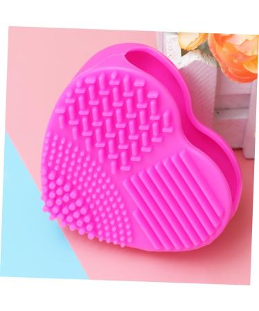 Cabilock Silicone Tool Brush Cleaner Mat Brush Cleaning Pad Brush Washing Mat Makeup Brush Cleaning Tool Heart-shaped Cleaning Supplies 8X8.5cm Rosy - Buy Online on SooperMarket.com