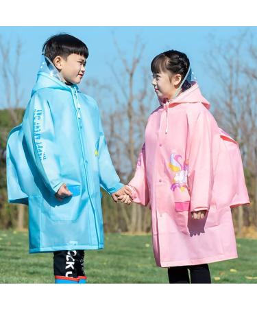QTECLOR Kids Raincoat Jacket | Age 6-13 Years | Cartoon Poncho with School Bag Cover | Outdoor Camp Cycle - Buy Online on SooperMarket.com