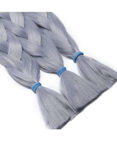Buy Tess 41 Gray Synthetic Braids Extensions - Jumbo Crochet Hair 3PCs 165g/bundle - 100cm Long Brading Hair - Buy Online on SooperMarket.com