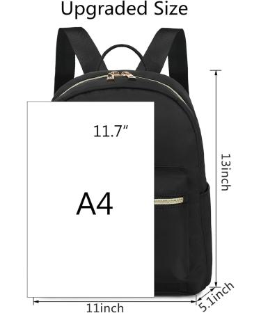 Water-Resistant Mini Backpack for Women and Girls - Small Purse Shoulder Bag for School, Travel - Black - Buy Online on SooperMarket.com