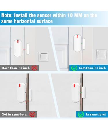 Window & Door Entry Sensor 2 PCS - Protection Compatible with YISEELE WiFi Home Security System (Work with YX-800) - Buy Online on SooperMarket.com