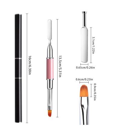 Kalolary Dual-Ended Poly Gel Brush Set - 2PC Acrylic Nail Extension Tools (Black + Pink) | Perfect for UV Gel & Nail Art - Buy Online on SooperMarket.com