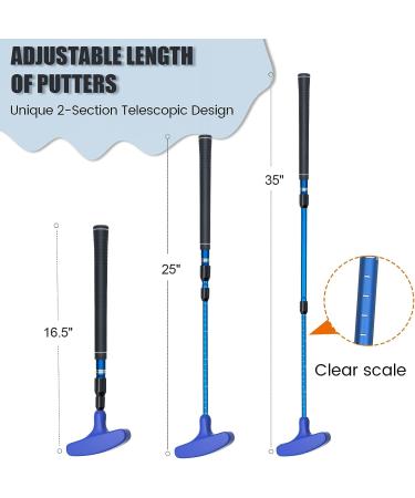 ToVii Golf Putter 2-Pack | Adjustable Mini Golf Putter for Kids & Adults | Two-Way Right or Left Handed | Junior Golf Clubs with Premium Grip | Blue+Red - Buy Online on SooperMarket.com