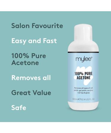 Mylee 100% Pure Acetone Gel Nail Polish Remover for UV/LED Gel Soak Off Removes All Types of Nail Polish Gel Polish Acrylic Gels Nail Tip & Glue (2x 300ml) 300 ml (Pack of 2) - Buy Online on SooperMarket.com