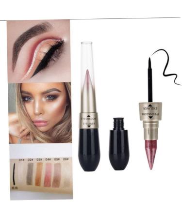 6PCS/SET 2 In 1 Double Eyeliner Eyeshadow Combination Waterproof Black Eye Liner Pen Quick Dry Colorful Eyeshadow High Pigmented Eye Powder Cosmetic Set eyeliner waterproof - Buy Online on SooperMarket.com
