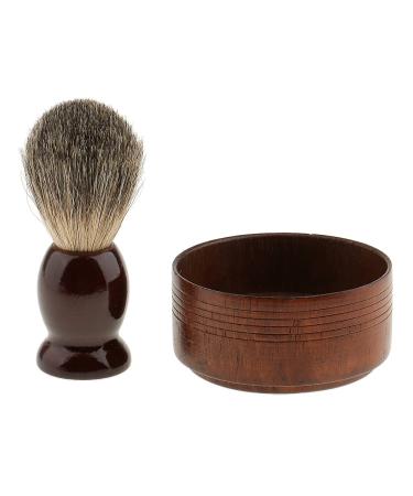 F Fityle Wooden Men's Shaving Brush & Bowl | Premium Barber Beard Care Essentials - International Shipping - Buy Online on SooperMarket.com