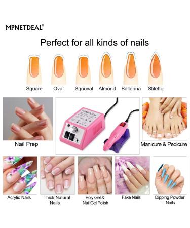 Electric Nail Drill Set Kit for Acrylic Nails Gel Art - Pink MPNETDEAL Efile Machine - Salon Quality at Home - Buy Online on SooperMarket.com