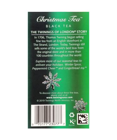 Twinings of London Christmas Black Tea - Spicy & Warm Taste - Cinnamon & Cloves - Individually Wrapped - 120 Tea Bags (4 Pack) - Buy Online on SooperMarket.com