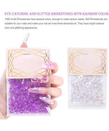 Dajidafu 1440 Pieces Semicircle Glass Crystal Set Flat Back Personalized 3D Tips Decoration Nail Art Rhinestones Wedding Dress Transparent - Buy Online on SooperMarket.com