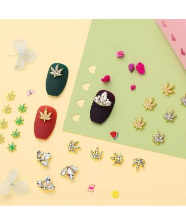 60 Pieces 3D Leaf Nail Charms Set - Charming Style for Nail Art Decorations & DIY Crafts - Buy Online on SooperMarket.com