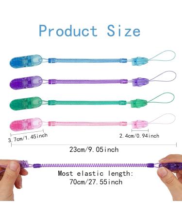 Zuroki Silicone Pacifier Chain - 4-Pack for Boys & Girls | Durable Soft & Flexible | Keeps Pacifier Clean & Safe - Buy Online on SooperMarket.com