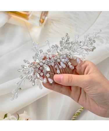 Catery Rhinestone Bridal Hair Comb - Silver Wedding Hair Piece for Women and Girls - Buy Online on SooperMarket.com