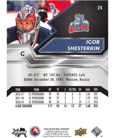 2019-20 UD AHL Igor Shesterkin #24 Trading Card - Hartford Wolf Pack - Upper Deck - Buy Online on SooperMarket.com