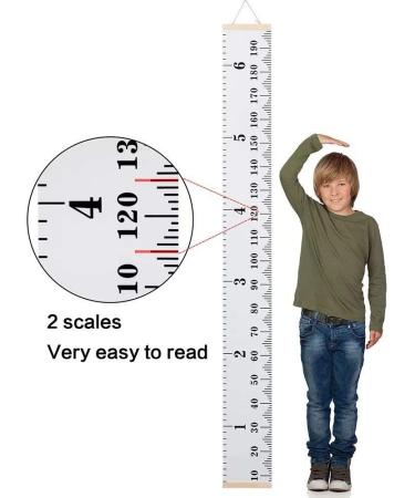 Smlper Kids Height Chart Wall Hanging Ruler Canvas Growth Baby Nursery Decor 79x7.9 (Sun) White - Buy Online on SooperMarket.com