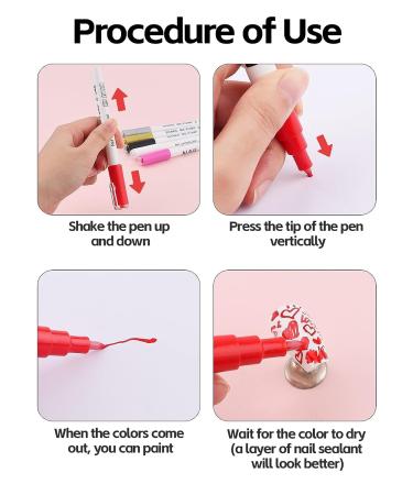 Kalolary 6 Color 3D Nail Art Pens Set - Nail Point Graffiti Dotting Pen for DIY Manicure Tools - Buy Online on SooperMarket.com
