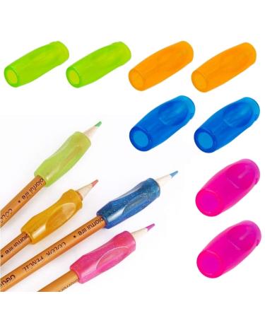 Pencil Grips 8 Pack Colorful Silicone Pencil Grips Ergonomic Writing Aid for Kids Adults