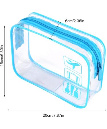 Clear TSA Approved Quart Size Travel Toiletry Bag - Blue Cosmetic Pouch for Airport Security - Buy Online on SooperMarket.com