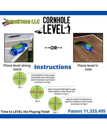 CornStars Cornhole Level - Instant & Accurate Measurements for All Boards & Sets - Improve Your Outdoor Game - Throw Bags Straight - Indoor/Outdoor Blue - Buy Online on SooperMarket.com