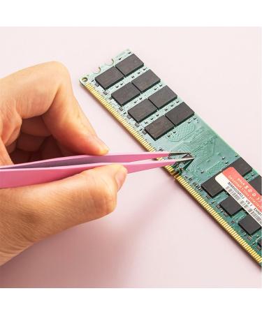 2 Pack Eyelash Tweezers - Stainless Steel Straight & Curved Tip for Eyelash Extensions | International Shipping Available - Buy Online on SooperMarket.com