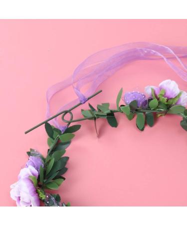 KALLORY Purple Flower Crown Headband for Bridesmaids & Flower Girls - Buy Online on SooperMarket.com