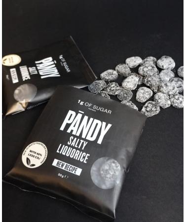 PANDY Candy SALTY LIQUORICE - Classic Liquorice Flavour with a Touch of Salt Gummy Candies Bag Only 1g Sugar & 80 Calories 1x50g (Pack of 2) - Buy Online on SooperMarket.com