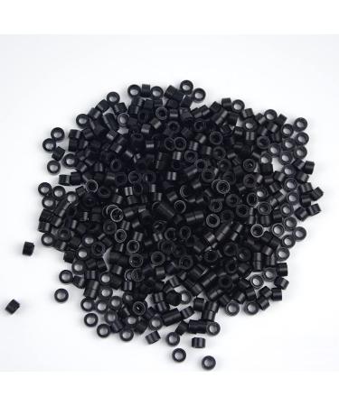 500 Pcs Black Silicone Lined Micro Rings Links Beads 5mm for Hair Extensions Tool - Buy Online on SooperMarket.com