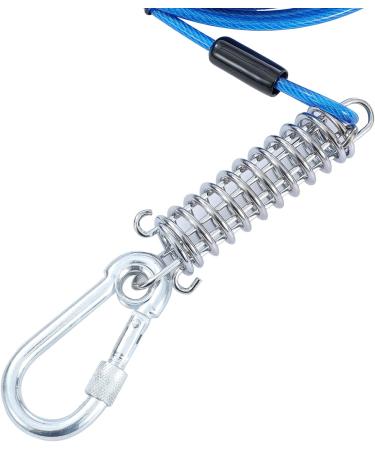 TOPWAY Dog Tie Out Cable and Stake 10m/33ft Dog Leash with Shock Absorbing Spring 42cm Spiral Ground Spike Stake Dog Chain for Yard Outdoor Camping Blue + Red - Buy Online on SooperMarket.com