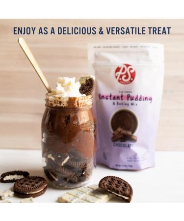 P.S. Snacks Instant Pudding & Baking Mix - Variety Pack (Vanilla Bean, Chocolate, Banana Cream) | Plant Based, Gluten Free, Dairy Free, Vegan | 70% Less Sugar | 4.9 oz (Pack of 3) - Buy Online on SooperMarket.com