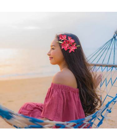 8 Pack Artificial Orchid Flower Hair Clips - Tropical Floral Barrettes for Women - Wedding Bridal Hair Accessories - Buy Online on SooperMarket.com